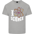 I Love Science Physics Chemistry Biology Nerd Kids T-Shirt Childrens Sports Grey