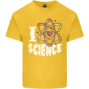I Love Science Physics Chemistry Biology Nerd Kids T-Shirt Childrens Yellow