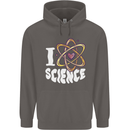 I Love Science Physics Chemistry Biology Nerd Mens 80% Cotton Hoodie Charcoal