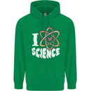 I Love Science Physics Chemistry Biology Nerd Mens 80% Cotton Hoodie Irish Green