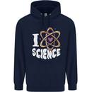 I Love Science Physics Chemistry Biology Nerd Mens 80% Cotton Hoodie Navy Blue