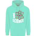 I Love Science Physics Chemistry Biology Nerd Mens 80% Cotton Hoodie Peppermint