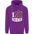 I Love Science Physics Chemistry Biology Nerd Mens 80% Cotton Hoodie Purple