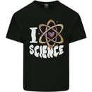 I Love Science Physics Chemistry Biology Nerd Mens Cotton T-Shirt Tee Top Black