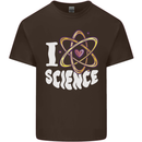 I Love Science Physics Chemistry Biology Nerd Mens Cotton T-Shirt Tee Top Dark Chocolate