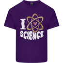 I Love Science Physics Chemistry Biology Nerd Mens Cotton T-Shirt Tee Top Purple