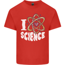I Love Science Physics Chemistry Biology Nerd Mens Cotton T-Shirt Tee Top Red
