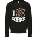 I Love Science Physics Chemistry Biology Nerd Mens Sweatshirt Jumper Black