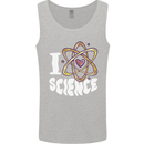I Love Science Physics Chemistry Biology Nerd Mens Vest Tank Top Sports Grey