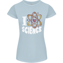 I Love Science Physics Chemistry Biology Nerd Womens Petite Cut T-Shirt Light Blue