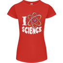 I Love Science Physics Chemistry Biology Nerd Womens Petite Cut T-Shirt Red