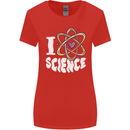 I Love Science Physics Chemistry Biology Nerd Womens Wider Cut T-Shirt Red