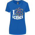 I Love Science Physics Chemistry Biology Nerd Womens Wider Cut T-Shirt Royal Blue