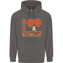 I Love Table Tennis Mens 80% Cotton Hoodie Charcoal