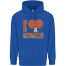 I Love Table Tennis Mens 80% Cotton Hoodie Royal Blue