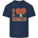 I Love Table Tennis Mens Cotton T-Shirt Tee Top Navy Blue