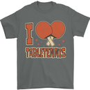 I Love Table Tennis Mens T-Shirt 100% Cotton Charcoal
