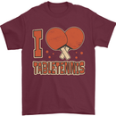 I Love Table Tennis Mens T-Shirt 100% Cotton Maroon