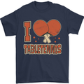 I Love Table Tennis Mens T-Shirt 100% Cotton Navy Blue