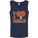 I Love Table Tennis Mens Vest Tank Top Navy Blue