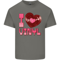 I Love Vinyl Record Player Decks Turntable Kids T-Shirt Childrens Charcoal
