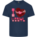 I Love Vinyl Record Player Decks Turntable Kids T-Shirt Childrens Navy Blue