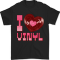 I Love Vinyl Record Player Decks Turntable Mens T-Shirt 100% Cotton Black