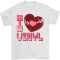 I Love Vinyl Record Player Decks Turntable Mens T-Shirt 100% Cotton White