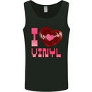 I Love Vinyl Record Player Decks Turntable Mens Vest Tank Top Black
