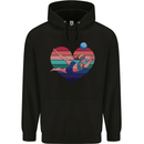 I Love Volleyball Heart Mens 80% Cotton Hoodie Black