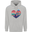 I Love Volleyball Heart Mens 80% Cotton Hoodie Sports Grey