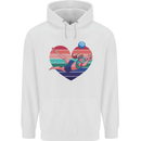 I Love Volleyball Heart Mens 80% Cotton Hoodie White