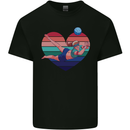 I Love Volleyball Heart Mens Cotton T-Shirt Tee Top Black