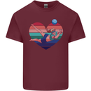 I Love Volleyball Heart Mens Cotton T-Shirt Tee Top Maroon