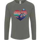 I Love Volleyball Heart Mens Long Sleeve T-Shirt Charcoal
