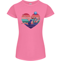 I Love Volleyball Heart Womens Petite Cut T-Shirt Azalea