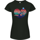 I Love Volleyball Heart Womens Petite Cut T-Shirt Black