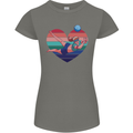I Love Volleyball Heart Womens Petite Cut T-Shirt Charcoal