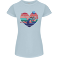 I Love Volleyball Heart Womens Petite Cut T-Shirt Light Blue