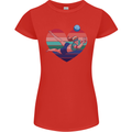 I Love Volleyball Heart Womens Petite Cut T-Shirt Red
