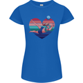 I Love Volleyball Heart Womens Petite Cut T-Shirt Royal Blue