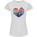 I Love Volleyball Heart Womens Petite Cut T-Shirt White