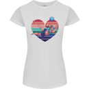 I Love Volleyball Heart Womens Petite Cut T-Shirt White