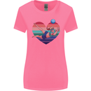 I Love Volleyball Heart Womens Wider Cut T-Shirt Azalea