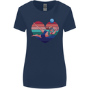 I Love Volleyball Heart Womens Wider Cut T-Shirt Navy Blue