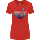 I Love Volleyball Heart Womens Wider Cut T-Shirt Red