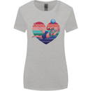 I Love Volleyball Heart Womens Wider Cut T-Shirt Sports Grey