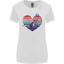 I Love Volleyball Heart Womens Wider Cut T-Shirt White