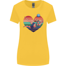 I Love Volleyball Heart Womens Wider Cut T-Shirt Yellow