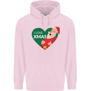 I Love Xmas Santa Claus Christmas Childrens Kids Hoodie Light Pink